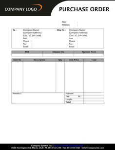 Free purchase order template
